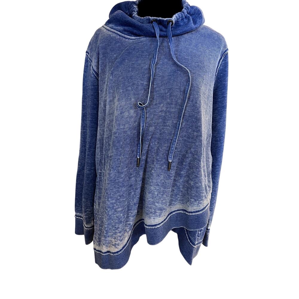 Calvin Klein Pullover Distressed Blue Sweatshirt, Women's Size XL